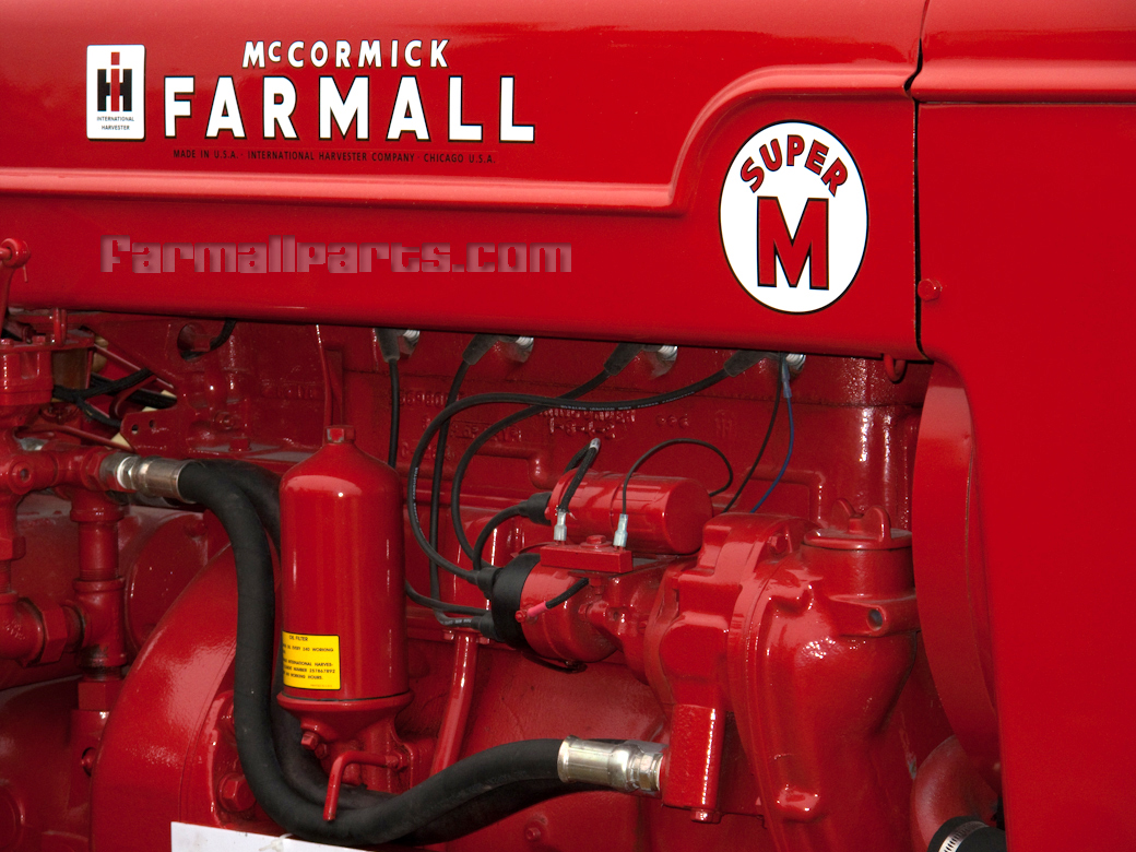 International Harvester Farmall Farmall Super M engine closeup